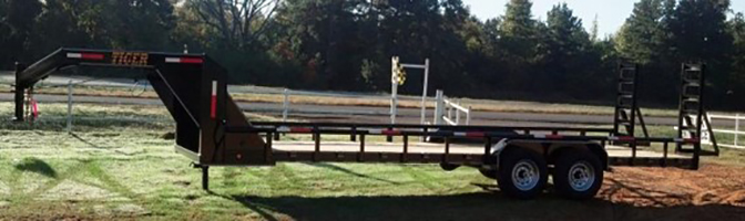 83 x 24 Gooseneck Lowboy – Stand Up Ramps
